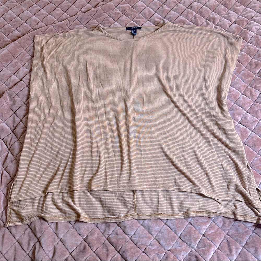 Forever 21 tan striped tee